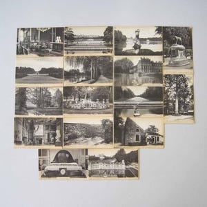 Set 16 1910s Antique Fontainebleau Palace French Postcards France Black White Blank Unused Divided Back
