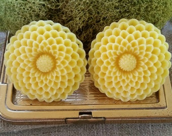 Yellow Flower Plugs, Wedding Gauges, Large Plugs, Yellow, Mums, Chrysanthemums