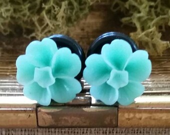 Flower Plugs, Wedding Gauges, Prom Gauges, Aqua Flowers