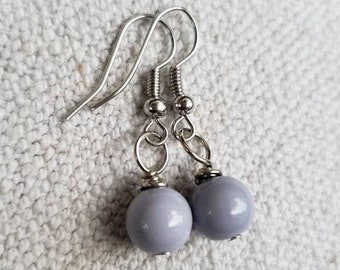 Minimalist Gray Earrings, Simple Small Earrings, Light Gray Earrings