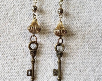 Steampunk Key Earrings