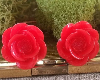 Flower Plugs, Wedding Gauges, Red, Roses