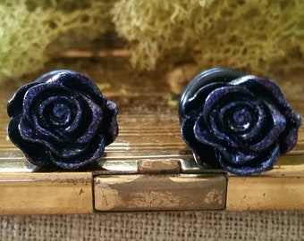 Flower Plugs, Wedding Gauges, Black Roses