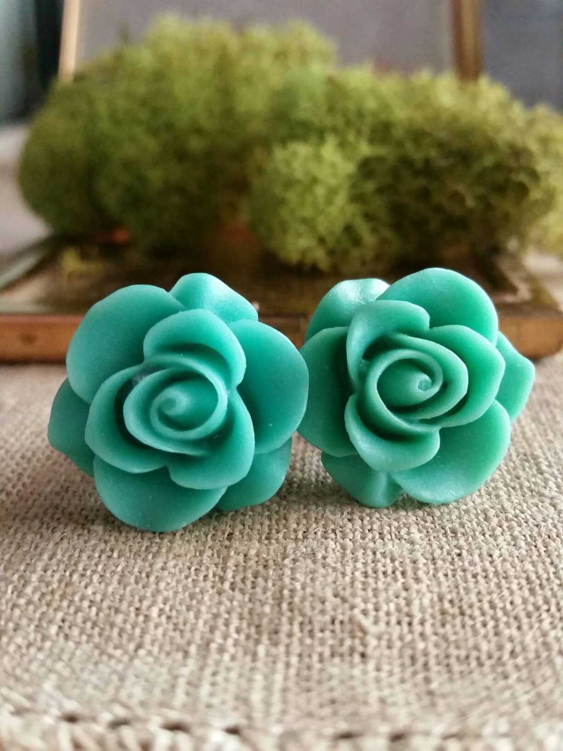 Flower Plugs Wedding Gauges Prom Plugs Aqua Roses Etsy