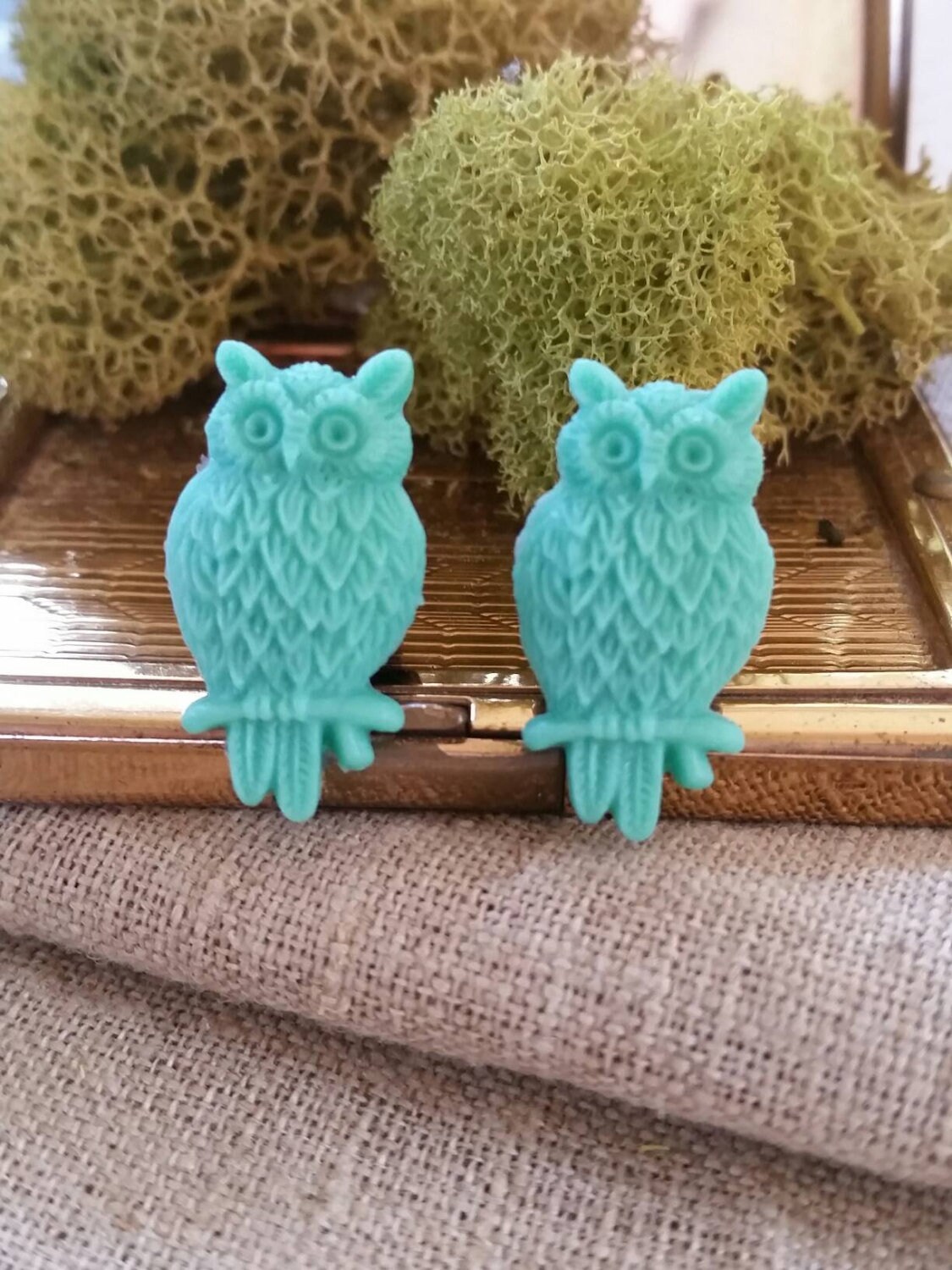 Aqua Owl Plugs Aqua Blue Wedding Gauges Aqua Blue Bridal Etsy