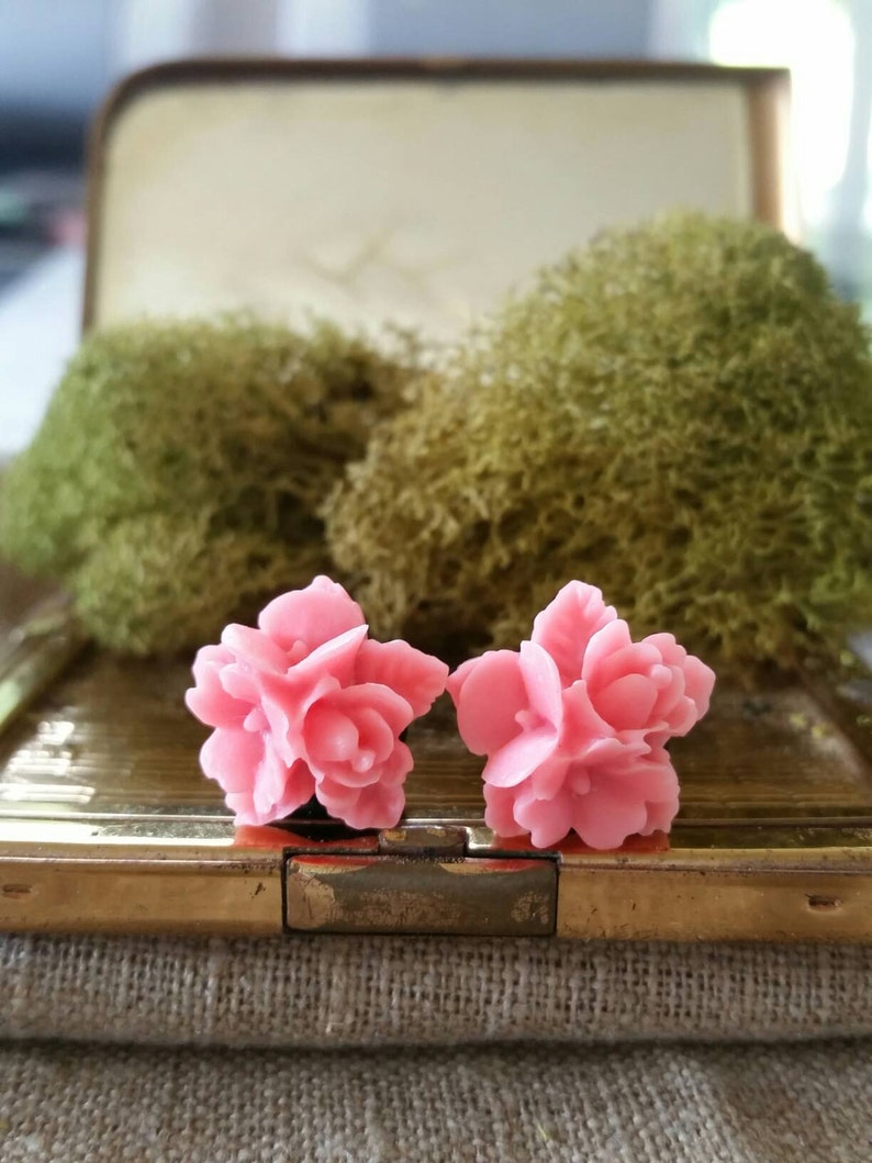 Pink Flower Plugs Pink Wedding Plugs Pink Prom Plugs Pink Etsy