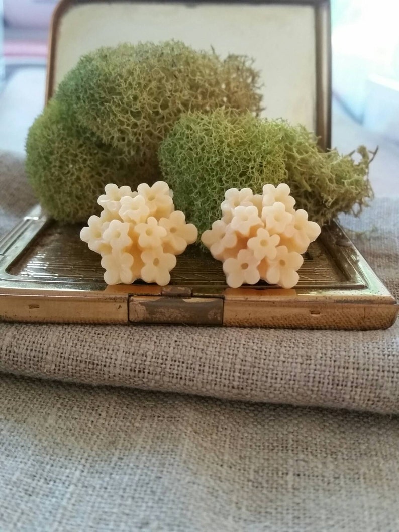 Flower Plugs Wedding Gauges Peach Flowers Etsy