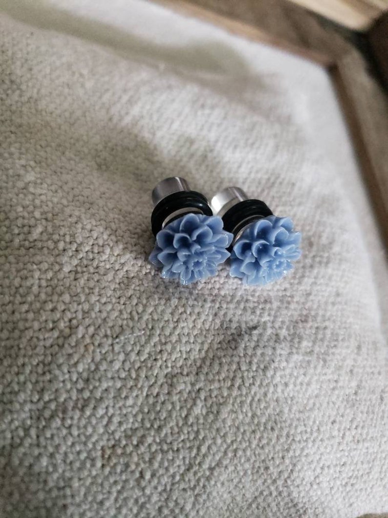 Blaue Blumen Plugs Blaue Hochzeit Plugs Blaue Mama Plugs - Etsy