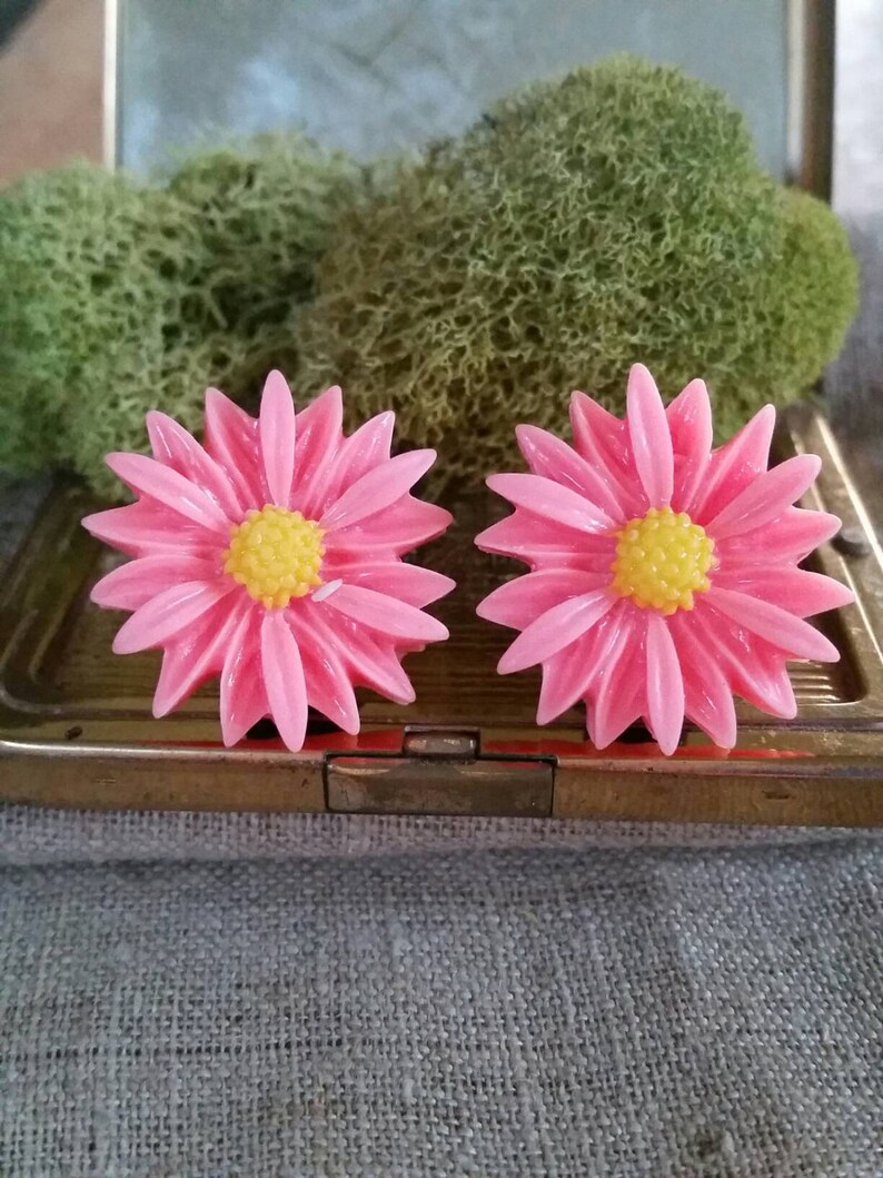Large Flower Plugs, Pink Bridal Plugs, Pink Prom Plugs, Pink Flower Plugs, Pink Sunflower Plugs image 5