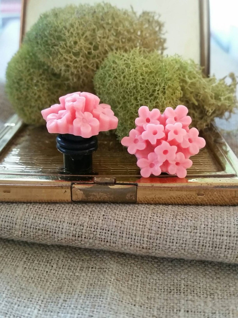 Bridal Plugs Girly Plugs Flower Plugs Pink Flowers Etsy