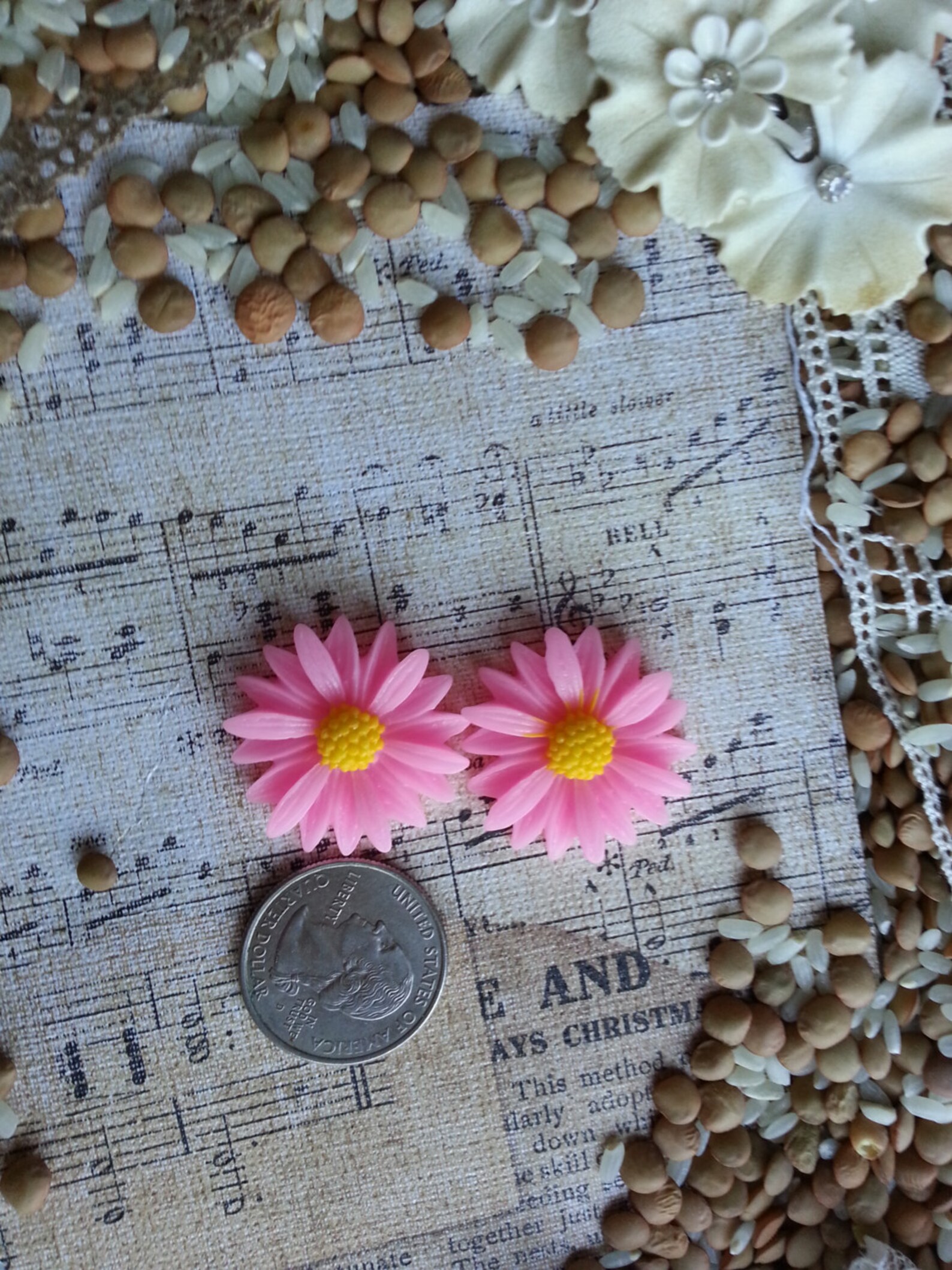 Large Bridal Plugs Prom Plugs Flower Plugs Bright Pink Etsy