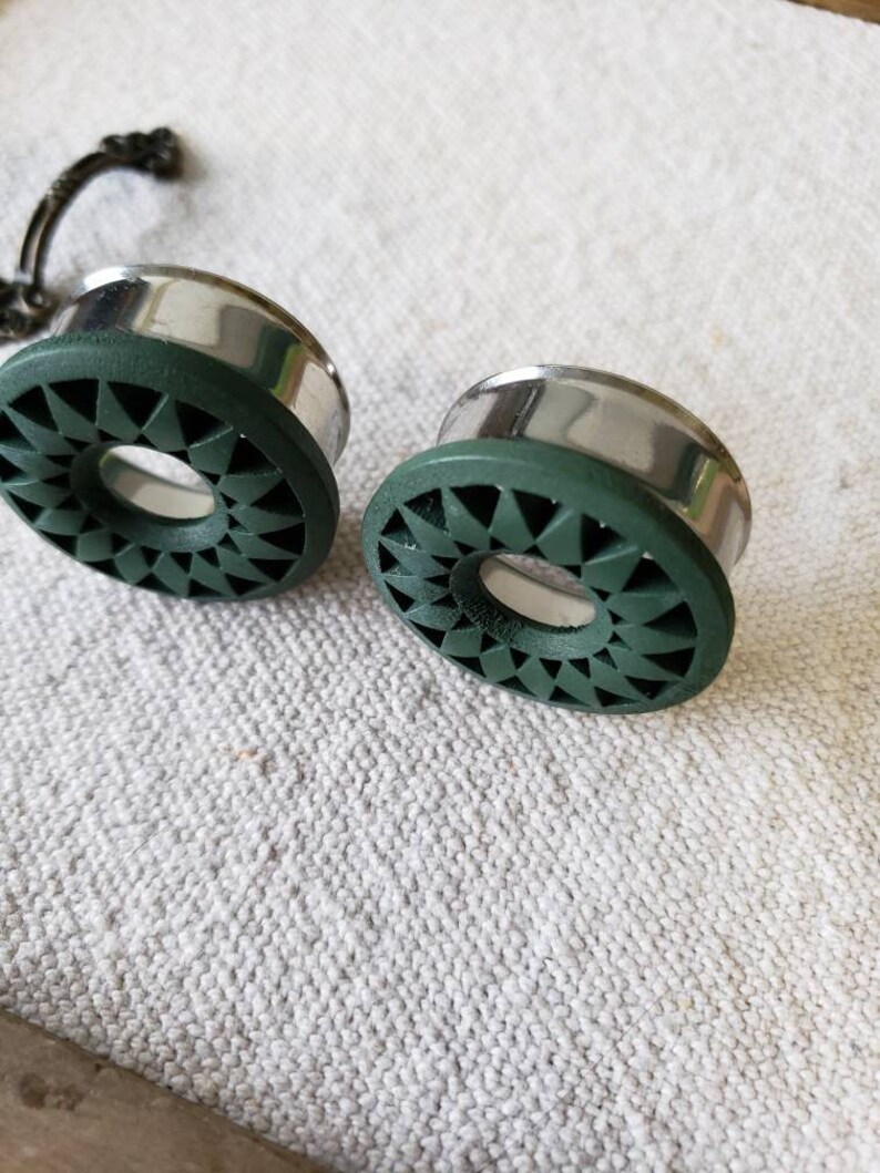 32mm Green Wooden Plugs 32mm Flare Tunnels Ready to Ship Etsy