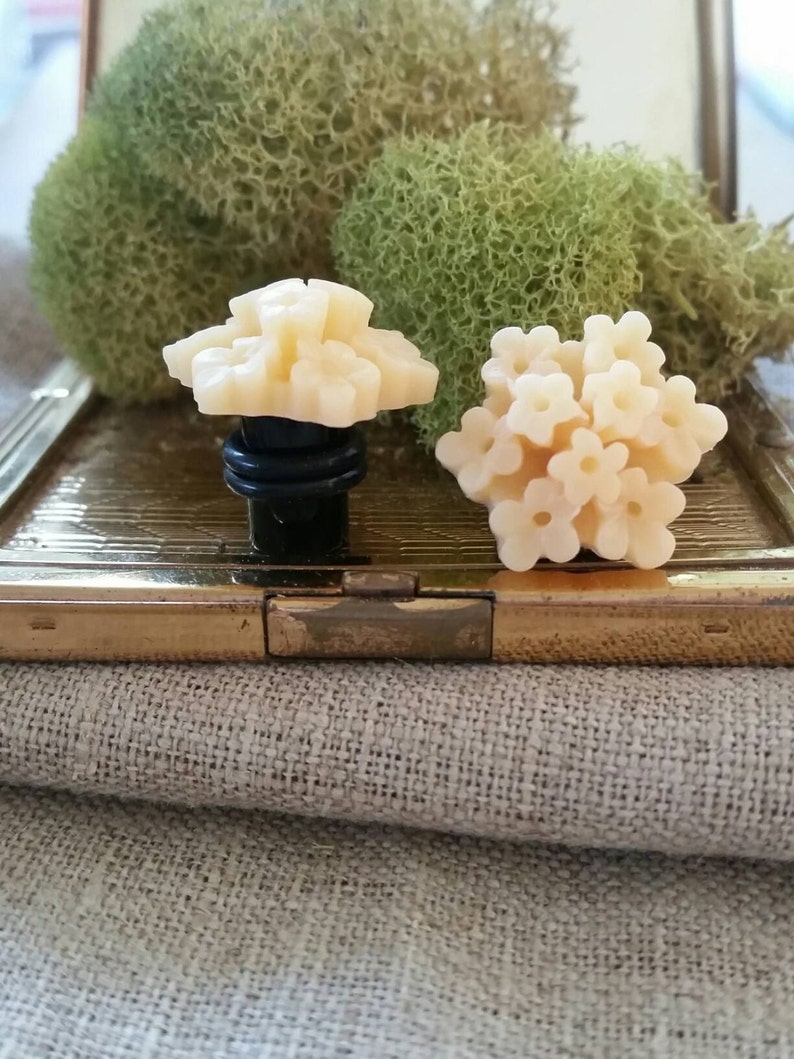 Flower Plugs Wedding Gauges Peach Flowers Etsy