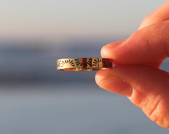 Gold Sun Ring – Waterproof Minimalist Jewelry Gift for Her
