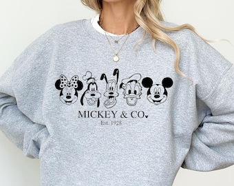 Mickey And Co Sweatshirt, Mickey and Co. est. 1928 T-Shirt, Unisex Plus Size Sweatshirt, Family Disney Sweatshirts,Trip Sweatshirt