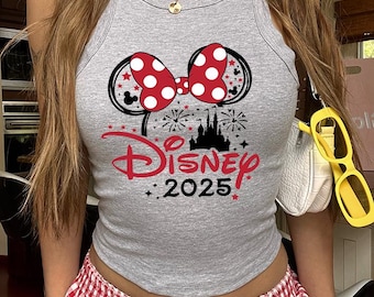 Disney Tee - Disney 2025 Koszulka Minnie Mouse Tank Top - Disney Vacation Tee - Koszulka Family Trip - Pasujące koszulki Disney - Uroczy top Disney