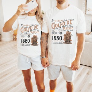 Chemise Comfort Colors® Golfe du Mexique, chemise histoire du golfe du Mexique, chemise carte du monde 1550, t-shirt anti golfe d'Amérique, cadeaux démocrates