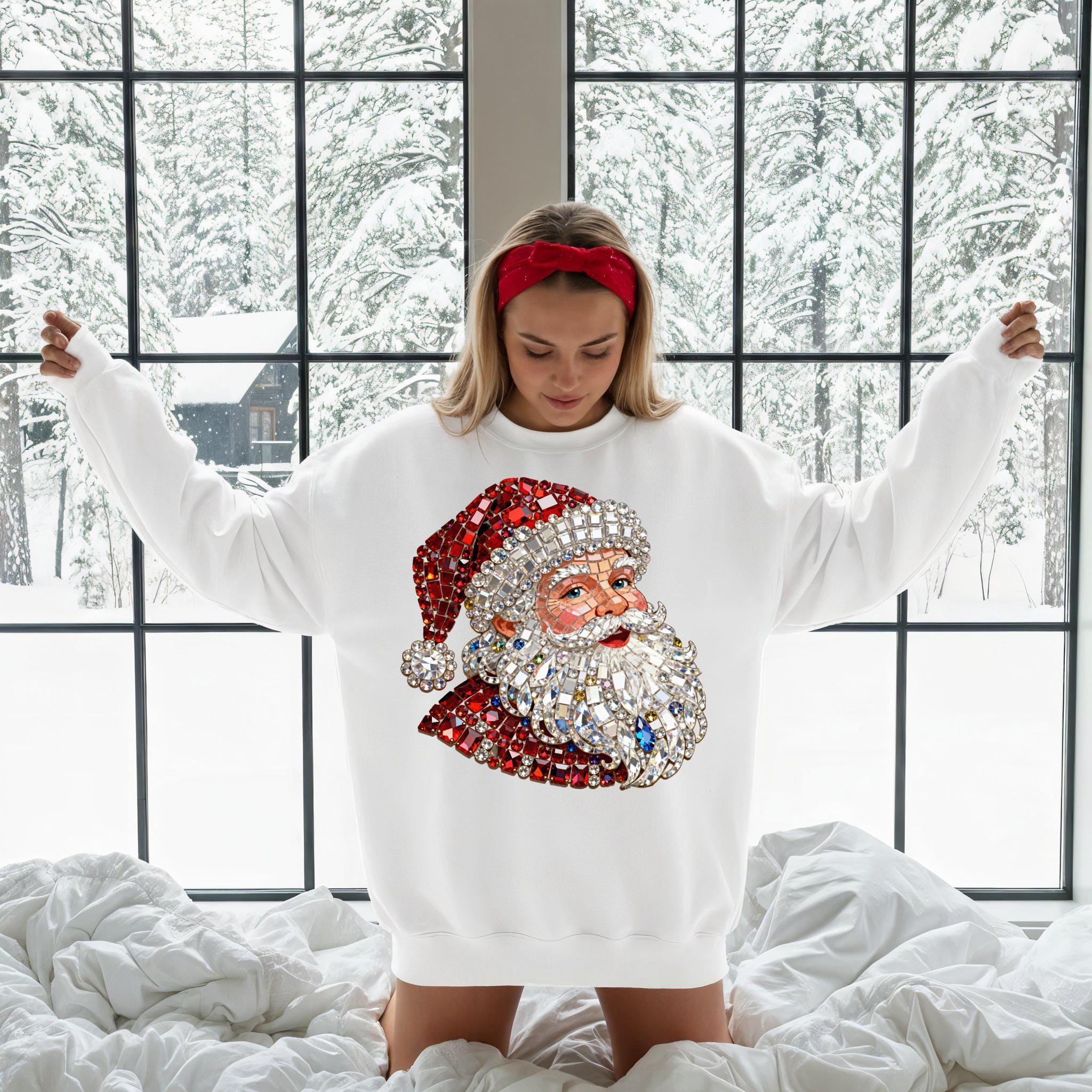 S, 014 Red  Christmas Sweatshirts For Women UK Ladies Tops Xmas Jumpers Furry V Neck 34 Sleeve Shirts Xmas Tree Snowflake Wine Glasses Graphic Tees Casual Holida~p156886361