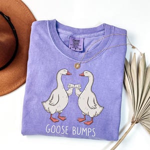 Sudadera Goose Bumps de Comfort Colors ®, camiseta de cuello redondo con pájaros divertidos, camiseta con juego de palabras, camiseta con animales divertidos, camiseta con ganso tonto, ropa de dibujos animados