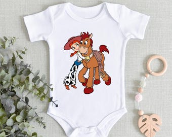 Koszulka Toy Story Jessie, koszulka Bullseye dla maluchów, kombinezon dla niemowląt Western, top dla dzieci z postacią kowboja, zabawna odzież dziecięca