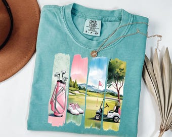 Comfort Colors® He&#39;s Golfing Shirt, Golfing Season Tee,  Golf Season Hoodie, Golf Tournament Tee, Golf Wives Social Club, Retro Golf Apparel