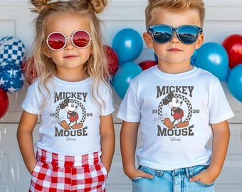 Mickey Mouse Classic T-Shirt, Retro Style Disney Apparel for Kids & Adults, Family Matching Cartoon Character Top, Fun Baby Bodysuit Gift