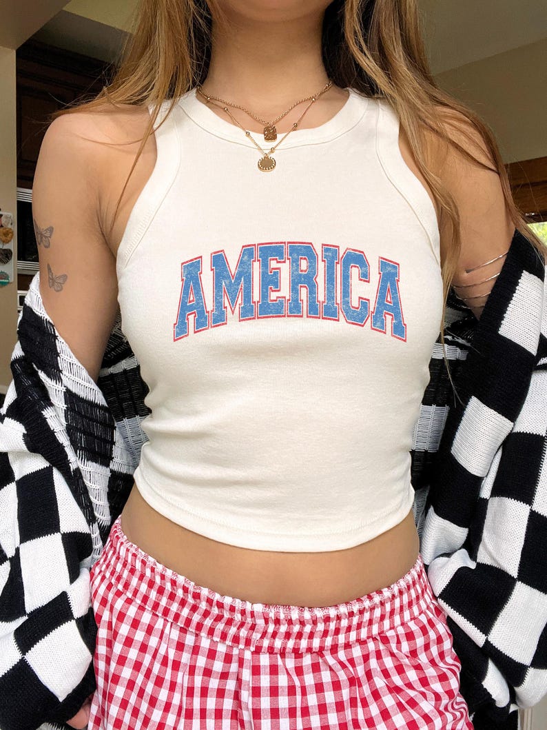 America Tank Top, Patriotic Womens Outfits, USA 250th Anniversary, Patriotic Womens Outfits image 1