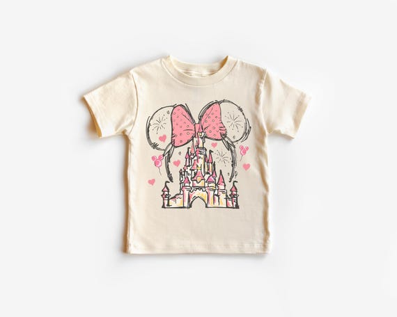Cinderella Castle Shirt, Minnie Mouse Toddler Tee, Mickey Mouse Infant Romper, Pink Bow Kids Top, Disney Princess Shirt