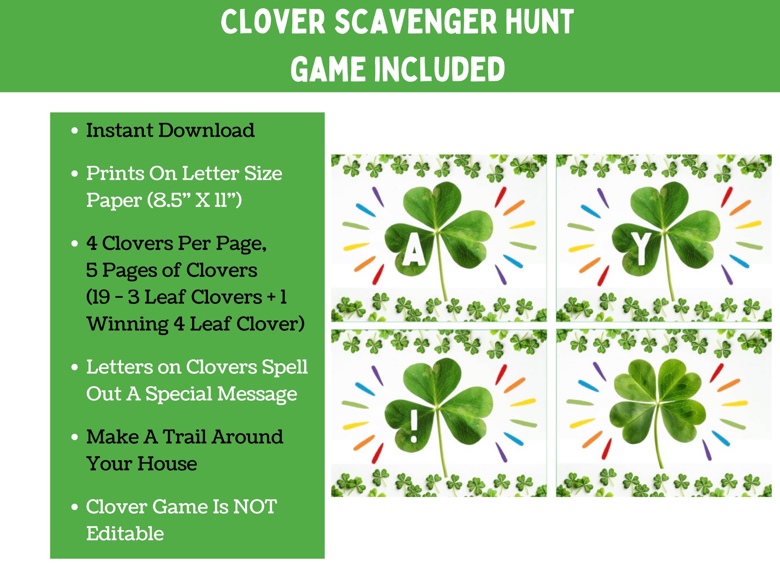 Clover Learning Notes Leprechaun Letter Notes | Clover Scavenger Hunt Game | Toddler St ...