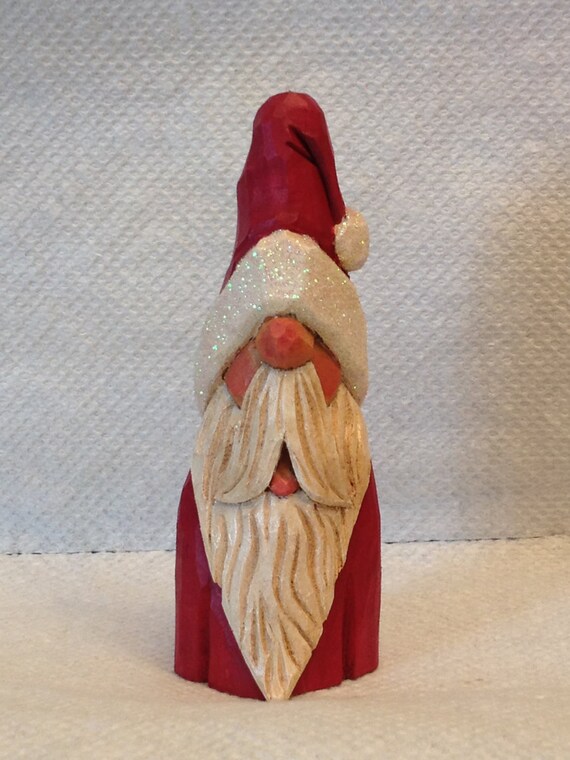 Hand Carved Handmade Santa Bust Decoration Wood Carving OOAK Etsy