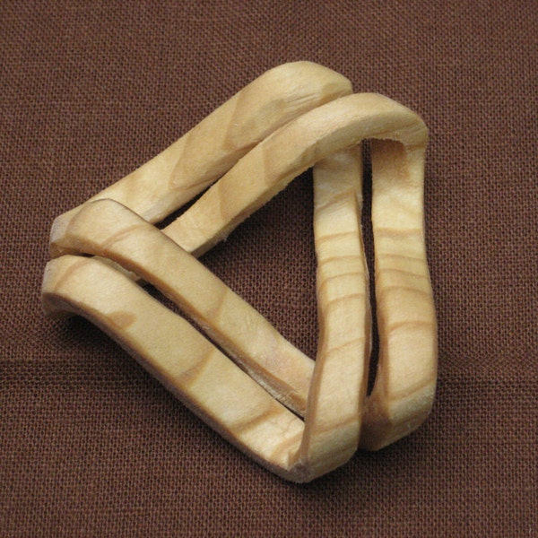 Hand Carved Handmade Wood Mobius Strip Amazing Puzzle    Fathers Day Gift Gift For Dad Wood Carving Gift For Him Wood Puzzle