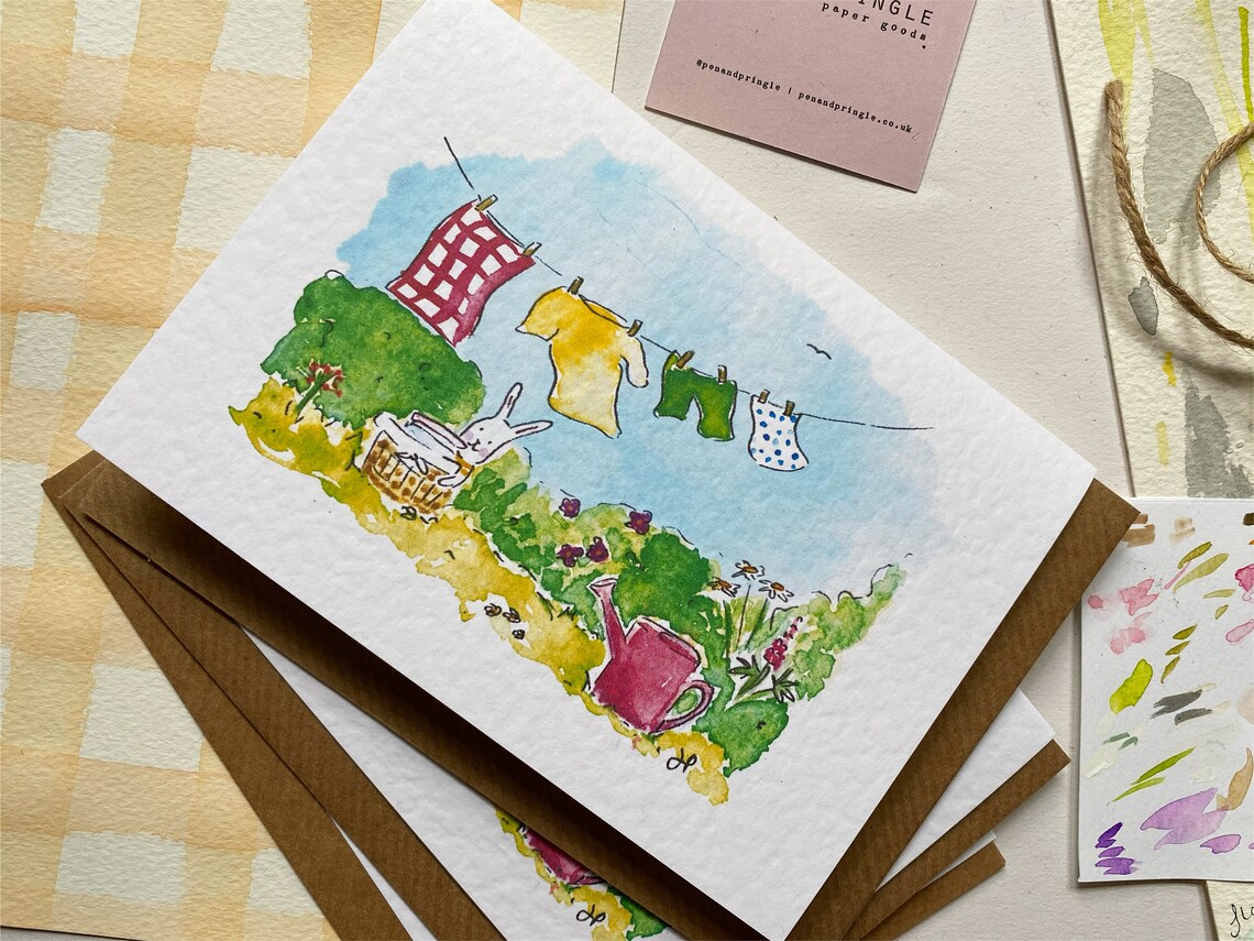 4-pack Anyday Cards, Birthday, Thank You, Notecard, Sunny Day, Laundry ...