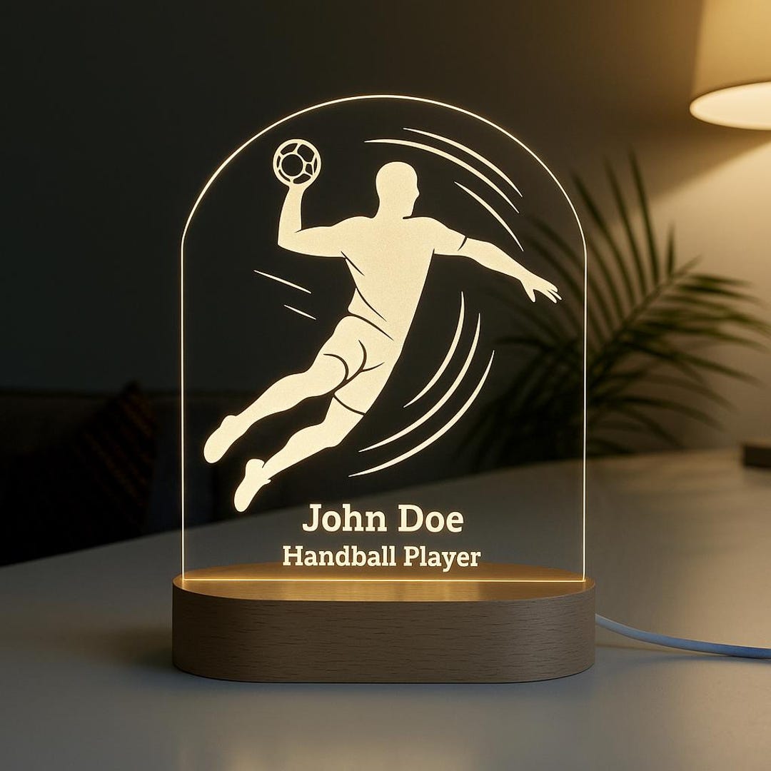 Handball Player's Gift Custom Night Light Gift for Sports Fan Gift ...