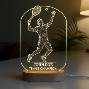 Tennis Player Gift Custom Night Light Gift For Sports Fan Gift Thank You Gift for Sportsman Gift Fun Tennis Sport