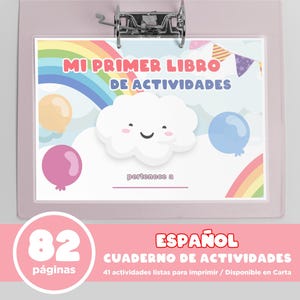 Libro de actividades para niños pequeños en español, imprimible, para niñas en edad preescolar - Libro tranquilo - Actividades Montessori - Imprimibles educativos en PDF