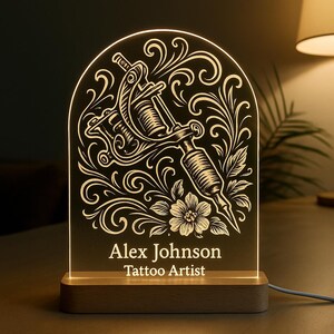 Regalo para tatuador, artista del tatuaje, luz de noche personalizada, regalo de agradecimiento, regalo para colega, regalo corporativo, regalo para empleado