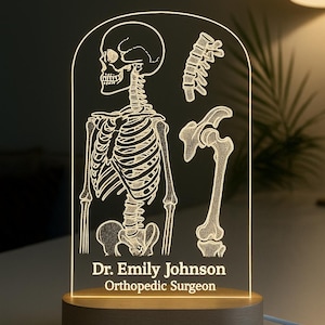 Orthopedic Surgeon Custom Night Light Personalized LED Gift for Doctors Graduation gift Medical Student Gift Medical Student