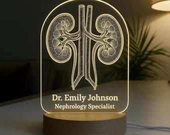 Nephrologist Custom Night Light | Nephrology Personalized LED Gift for Doctors Doctors Graduation gift Medical Student Gift