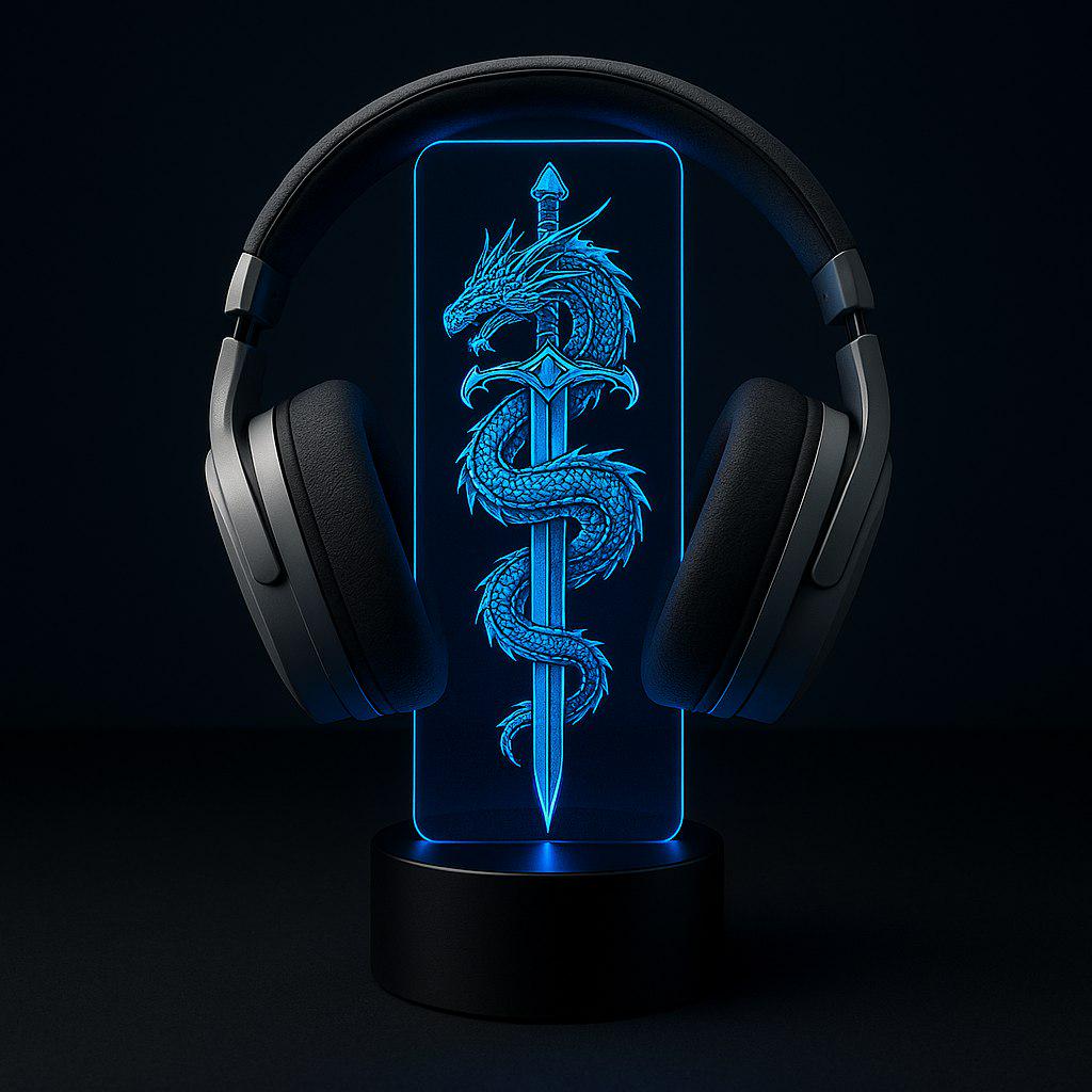 Cyberpunk Anime Gamer LED Headphone Stand – Personalized RGB Headset ...