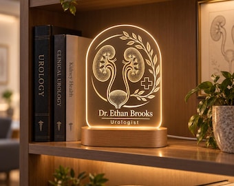 Urologist Gift, Personalized Urology LED Lamp, Engraved Acrylic Night Light, Kidney Doctor Gift, Medical Office Decor