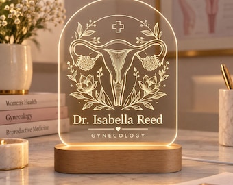Gynecologist Gift, Personalized OBGYN LED Night Light, Gynecology Acrylic Lamp, Womens Health Doctor Gift, Office Decor