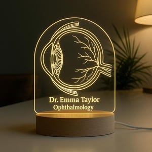 Ophthalmologist Custom Night Light | Personalized LED Gift with Laser Engraved | Doctor Night Lamp Graduation gift Medical Student Gift