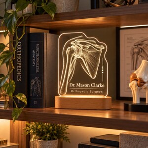 Cadeau voor orthopedisch chirurg, gepersonaliseerde LED-acryllamp, decoratie voor de praktijk van een orthopedisch chirurg, afstudeercadeau voor orthopedie, nachtlampje voor chirurg