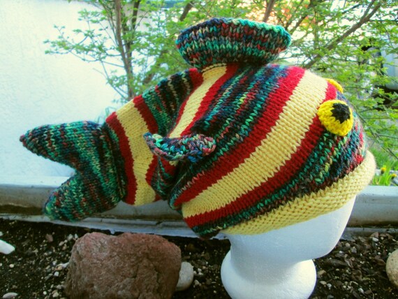 knitted fish hat