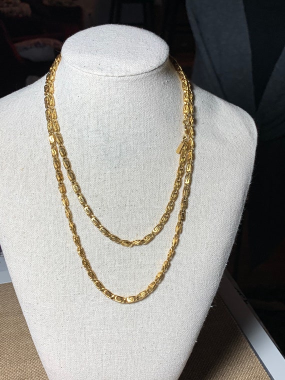 Monet Gold Snail Chain,  Long 36" signed