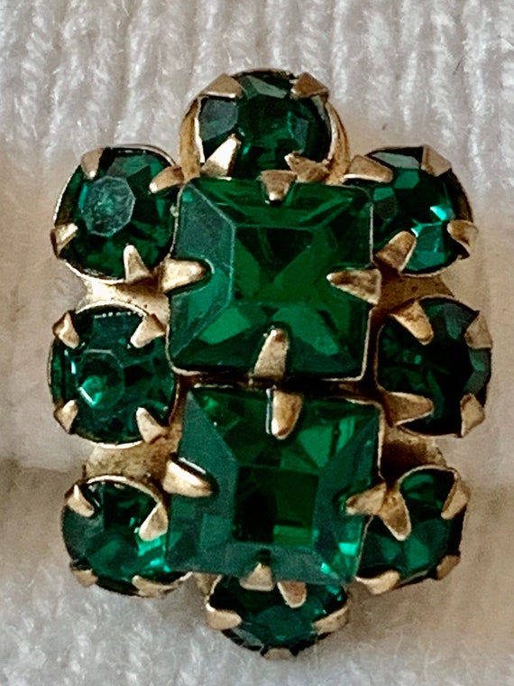 Square Octagon and Chaton cut Faux Emerald Rhines… - image 7