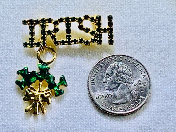 IRISH spelled in Kelly Green Rhinestones with dan… - image 3