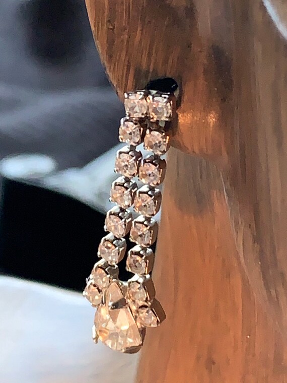 Beautiful Earrings, 2 Rows with a Teardrop 1 1/4"… - image 3