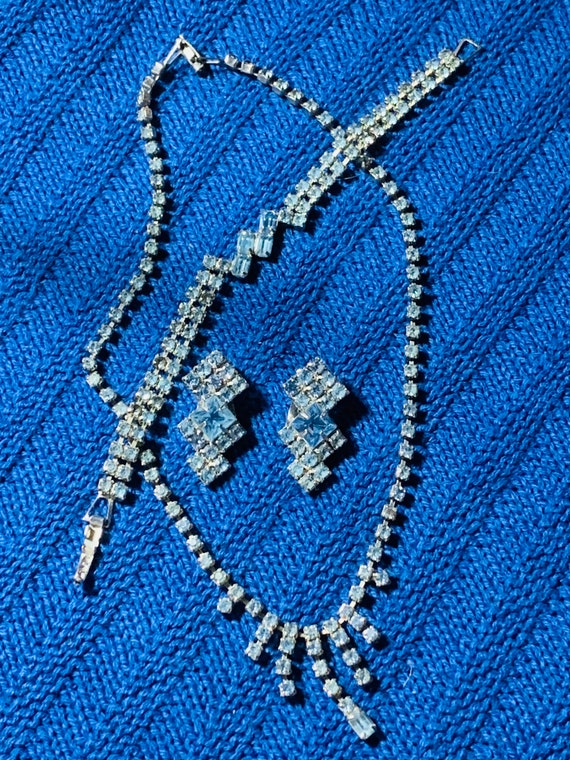 Baby Blue Geometric Rhinestone Demure Bracelet 5 … - image 2