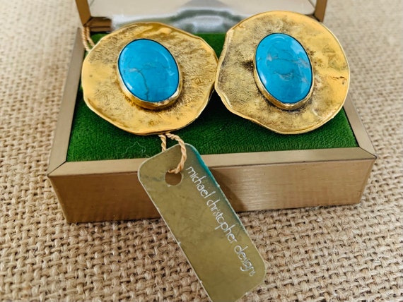 Michael Christopher Designs Large Disc Earrings w… - image 1